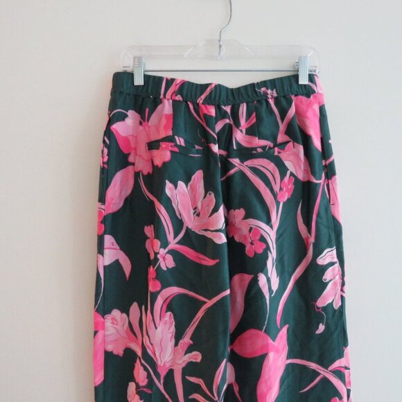 ANTHROPOLOGIE Breezy Tropical Floral Print Wide Leg Satin Pants - Sz 6 - Picture 12 of 16